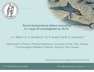 Room-temperature defect annealing in J. H. Bleka , E. V. Monakhov