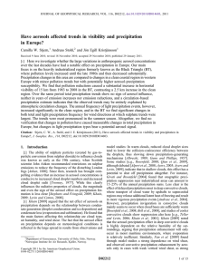 Have aerosols affected trends in visibility and precipitation in Europe? Andreas Stohl,