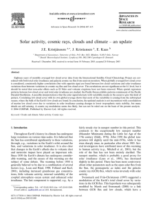 Solar activity, cosmic rays, clouds and climate – an update ansson