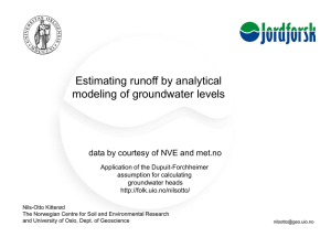 Estimating runoff by analytical modeling of groundwater levels