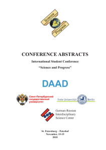 CONFERENCE ABSTRACTS  International Student Conference “Science and Progress”