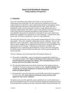 Smart Grid Standards Adoption Utility Industry Perspective 1.  Summary