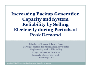 Increasing Backup Generation Capacity and System Reliability by Selling Electricity during Periods of