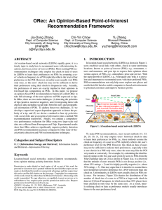 ORec: An Opinion-Based Point-of-Interest Recommendation Framework Jia-Dong Zhang Chi-Yin Chow