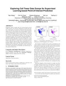 Exploring Cell Tower Data Dumps for Supervised Learning-based Point-of-Interest Prediction Ran Wang