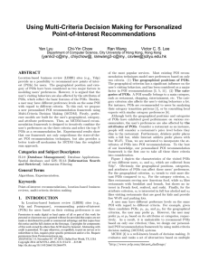 Using Multi-Criteria Decision Making for Personalized Point-of-Interest Recommendations