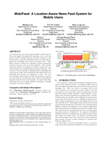 MobiFeed: A Location-Aware News Feed System for Mobile Users Wenjian Xu Chi-Yin Chow