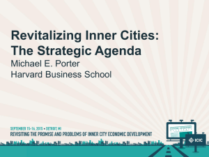 Revitalizing Inner Cities: The Strategic Agenda Michael E. Porter Harvard Business School
