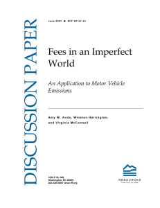 Fees in an Imperfect World An Application to Motor Vehicle