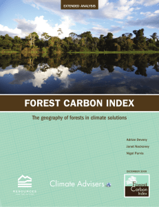 FOREST CARBON INDEX  The geography of forests in climate solutions