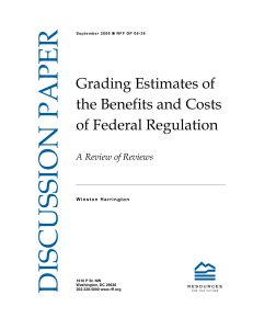 DISCUSSION PAPER  Grading Estimates of the Benefits and Costs