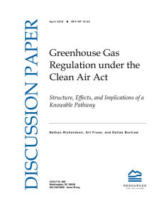 DISCUSSION PAPER Greenhouse Gas Regulation under the