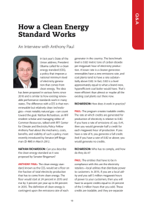 How a Clean Energy Standard Works An Interview with Anthony Paul Q&amp;
