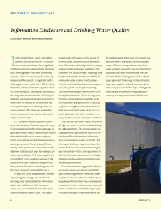I Information Disclosure and Drinking Water Quality RFF POLICY COMMENTARY