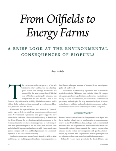 T From Oilﬁelds to Energy Farms a brief look at the environmental