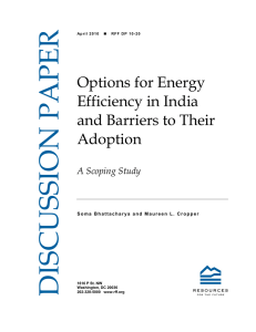 DISCUSSION PAPER Options for Energy Efficiency in India