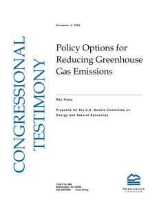 Policy Options for Reducing Greenhouse Gas Emissions