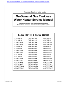 On-Demand Gas Tankless Water Heater Service Manual American Tankless water heater