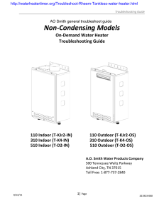   Non‐Condensing Models  On‐Demand Water Heater  Troubleshooting Guide