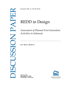 DISCUSSION PAPER REDD in Design Assessment of Planned First-Generation