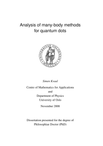 Analysis of many-body methods for quantum dots