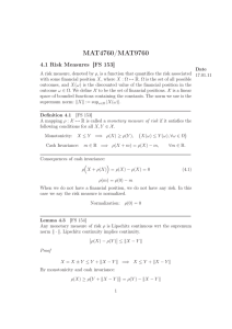 MAT4760/MAT9760 4.1 Risk Measures [FS 153]