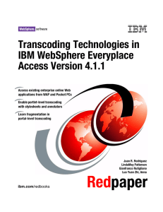 Transcoding Technologies in IBM WebSphere Everyplace Access Version 4.1.1 Front cover