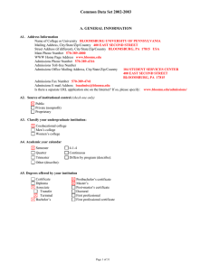 Common Data Set 2002-2003  A. GENERAL INFORMATION