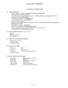 Common Data Set 2000-2001  A. GENERAL INFORMATION