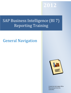2012 SAP Business Intelligence (BI 7) Reporting Training General Navigation