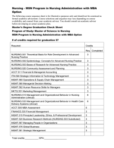 Nursing - MSN Program in Nursing Administration with MBA Option