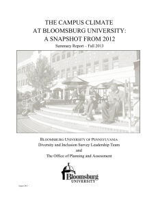 THE CAMPUS CLIMATE AT BLOOMSBURG UNIVERSITY: A SNAPSHOT FROM 2012