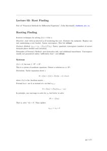 Lecture 02: Root Finding Rooting Finding