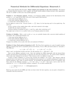 Numerical Methods for Differential Equations: Homework 5