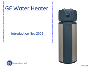 GE Water Heater Introduction Nov 2009