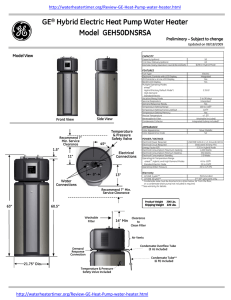 GE Hybrid Electric Heat Pump Water Heater
