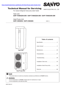 Technical Manual for Servicing 7DQN8QLW +HDW3XPS8QLW SHP-TH90GDN-SW / SHP-TH90GEN-SW / SHP-TH90GHN-SW