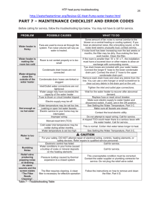 PART 7 – MAINTENANCE CHECKLIST AND ERROR CODES