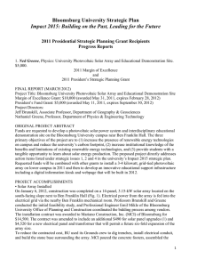 Bloomsburg University Strategic Plan 2011 Presidential Strategic Planning Grant Recipients Progress Reports