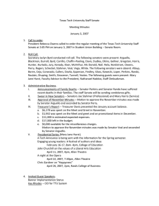 Texas Tech University Staff Senate Meeting Minutes January 3, 2007 1.
