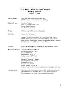 Texas Tech University Staff Senate Meeting Minutes January 15, 2009