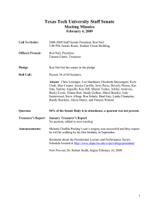 Texas Tech University Staff Senate Meeting Minutes February 4, 2009