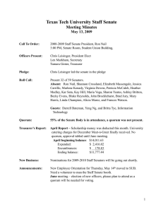 Texas Tech University Staff Senate Meeting Minutes May 13, 2009