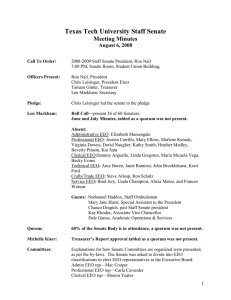 Texas Tech University Staff Senate Meeting Minutes August 6, 2008