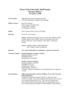 Texas Tech University Staff Senate Meeting Minutes November 5, 2008