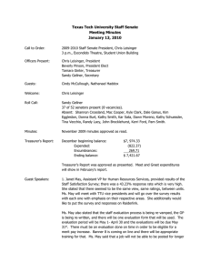 Texas Tech University Staff Senate Meeting Minutes January 13, 2010
