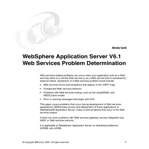 WebSphere Application Server V6.1 Web Services Problem Determination Wendy Conti