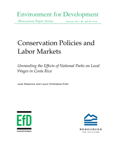 Environment for Development Conservation Policies and Labor Markets