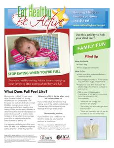 FAMILY FUN STOP EATING WHEN YOU’RE FULL Keeping Children Healthy at Home