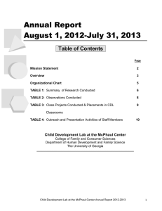 Annual Report August 1, 2012-July 31, 2013 Table of Contents